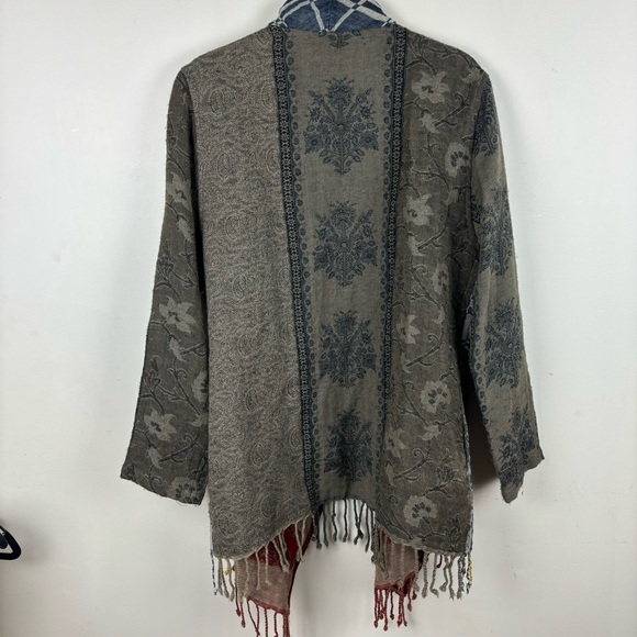 Soft Surroundings open front wool jacket/boho patchwork, embroidery - Picture 3 of 14
